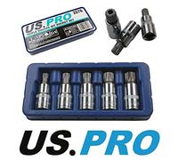 US PRO 5 pezzi 1/2'' Drive Spline Triple Square Bit Sockets M10 - M18 2076