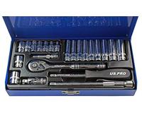 US Pro B3253 - Set di chiavi a bussola metriche da 1/4", 4-13 mm, 24 pezzi