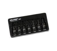 US PRO INDUSTRIAL Set di bussole a punta esagonale H3 - H10 3957 da 7 pezzi da 3/8" DR Impact