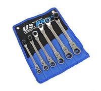 US PRO Tools 3475 - Set di 6 chiavi metriche a cricchetto a doppio anello, 8-19 mm