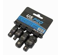US PRO Tools, set di 4 adattatori a percussione da 1/4", 3/8", 1/2", riduttore step up/down 3504