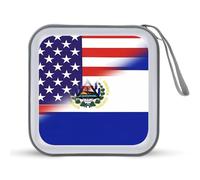 US Sal-vador - Custodia protettiva in plastica rigida con bandiera combinata divertente per CD e DVD, con cordino portatile, organizer per 40 CD, Stile:, Taglia unica