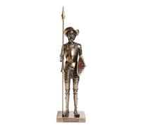US Statuetta di Don Chisciotte in piedi con lancia in bronzo fuso a freddo, 30 cm