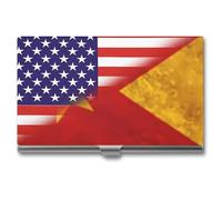 US Tigray Combinato Bandiera Novità Porta Biglietti da Visita Sottile Metallo Carte di Credito Nome Caso Portafoglio Organizer per Uomini Donne 9,4 x 5,6 x 0,8 cm, Stile:, Taglia unica