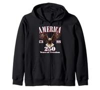 USA 250 Anni di libertà in America Bald Eagle Felpa con Cappuccio