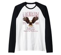 USA 250 Anni di libertà in America Bald Eagle Maglia con Maniche Raglan