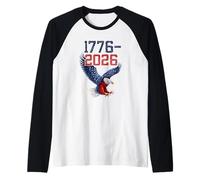 USA 250° Anniversario American Flag Eagle 1776-2026 4 luglio Maglia con Maniche Raglan