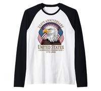 USA 250° Anniversario Independence Freedom Pride Eagle Maglia con Maniche Raglan