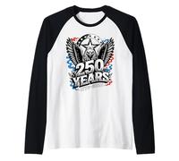 USA 250th Anniversary Eagle 1776-2026 Patriottico Maglia con Maniche Raglan