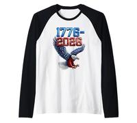 USA 4 luglio 250 ° Anniversario American Flag Eagle 1776-2026 Maglia con Maniche Raglan