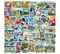 USA Adesivi America Vacanze Viaggio Stickers 50pcs Skateboard Graffiti Adesivi Moto Bicicletta Snowboard Bagagli Auto Valigia per Bambini e Ragazzi Impermeabile Vinile Decals