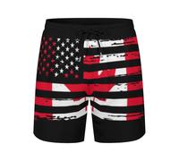 USA American And Canada Flag Pantaloncini Mare Uomo con Coulisse Regolabile Short da Spiaggia per Vacanze Volley Pantaloncini da Spiaggia XL