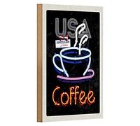 USA American Diner | stile neon | cartello in legno caffè | 12 cm x 18 cm
