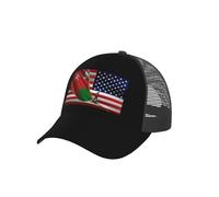 USA American Flag And Oman Flag Unisex Cappellino da Baseball Regolabile Berretto da Baseball Moda Cappellino con Visiera per Pesca Sport Corsa