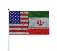Usa And Iran Together On A Cracked Wall1 Bandiera Con 2 Occhielli Bandiere Resistente Alle Intemperie Bandiera Da Giardino Per Balcone Decorazione Prato Portico 90X150Cm