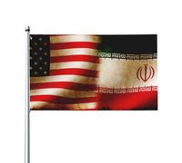 Usa And Iran Waving Grunge1 Bandiere Durevole Bandiera Con 2 Occhielli Flag Per Balcone Decorazione Portico Cortile 90X150Cm