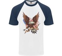 USA Aquila Bandiera America Patriottici Luglio 4th DA UOMO S/S Baseball T-Shirt