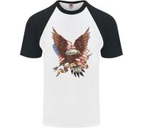 USA Aquila Bandiera America Patriottici Luglio 4th DA UOMO S/S Baseball T-Shirt