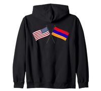 USA Armenia Bandiere Incrociate Amicizia armena Americana Felpa con Cappuccio