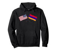 USA Armenia Bandiere Incrociate Amicizia armena Americana Felpa con Cappuccio