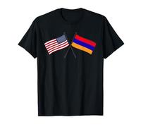 USA Armenia Bandiere Incrociate Amicizia armena Americana Maglietta