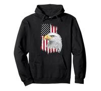 USA Bald Eagle 4 luglio bandiera americana Felpa con Cappuccio