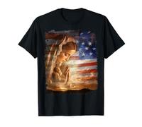 USA Bandiera americana americana La Vergine Maria Maglietta
