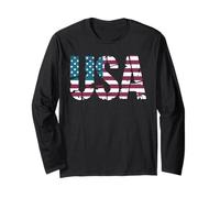 USA Bandiera Americana Audace Vintage Orgoglio Patriottico Maglia a Manica