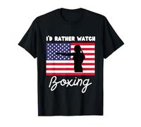 USA Bandiera americana Boxing Preferirei guardare la boxe Maglietta