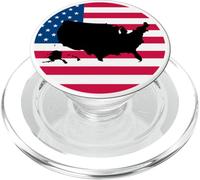 USA Battito del Cuore Mappa Bandiera Americani PopSockets PopGrip per MagSafe