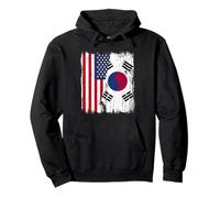 USA Corea del Sud Mezza Bandiera America South Korean Heritage Felpa con Cappuccio