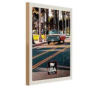 USA Dream Cars | Targa in legno | Vintage Auto | 30 cm x 40 cm