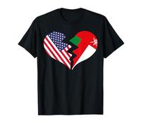 USA e Oman Cuore Spezzato Amore Internazionale Maglietta