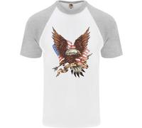 USA Eagle Flag America Patriottico 4 Luglio Uomo S/S Baseball T-Shirt
