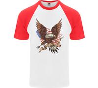 USA Eagle Flag America Patriottico 4 Luglio Uomo S/S Baseball T-Shirt