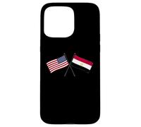 USA Egitto attraversato bandiere americane amicizia egiziana Custodia per iPhone 15 Pro Max
