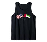 USA Emirati Arabi Uniti Bandiere Incrociate Amicizia degli Emirati Americani Canotta