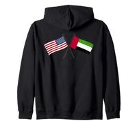 USA Emirati Arabi Uniti Bandiere Incrociate Amicizia degli Emirati Americani Felpa con Cappuccio
