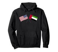 USA Emirati Arabi Uniti Bandiere Incrociate Amicizia degli Emirati Americani Felpa con Cappuccio