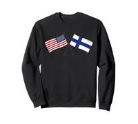 USA Finlandia Bandiere Incrociate Amicizia Finlandese Americana Felpa