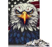 USA Flag Bald Eagle Jigsaw Puzzle Impossible 1000 Pezzi Decorazione Per La Casa. Rilassamento E Intelligence Per Adulti E Bambini Da 12 Anni 1000pcs (38x26cm)