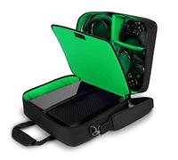 USA Gear Custodia Compatibile Con Xbox One / Xbox One X Borsa da Viaggio per Console, Controller, Giochi e Altro con Tracolla Regolabile, Tasche Portaoggetti e Interni Personalizzabili - Verde