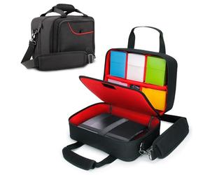 USA Gear Borsa Porta Carte per Giochi TCG e CCG - Borsa Protettiva con Tracolla, Interno Personalizzabile, Design Resistente alle Intemperie - Adatta a Scatole per Mazzi e carte Sciolte - Rosso