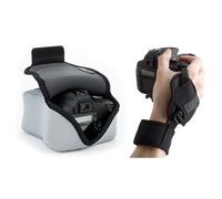 USA Gear Bustino per fotocamera (Grigio) + Cinturino DualGRIP (Nero) - Bundle