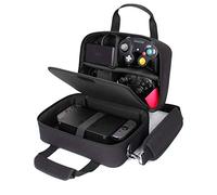 USA Gear Custodia da Viaggio Compatibile con Nintendo Switch 2, Dock Station, Gamecube/Pro Controller , Joy Con e Altri Accessori per Nintendo Switch 2 - Interno Personalizzabile, Tracolla - Nero
