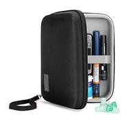 USA Gear Custodia da Viaggio per Insulina - Custodia Protettiva Rigida per Monitor del Glucosio con Cerniera, Cinturino da Polso, Compatibile con Aghi da Insulina, Impacchi di Ghiaccio e Altro - Nero