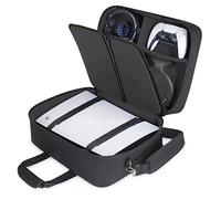 USA GEAR Custodia PS5 - Custodia per console compatibile con PlayStation 5 e PS5 Digital Edition con interni personalizzabili per controller, giochi, cuffie da gioco e accessori di gioco (nero)