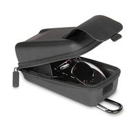 USA Gear Custodia Rigida per Occhiali - Astuccio Protettivo per Occhiali con Caricamento Dall'alto, Passante per Cintura e Moschettone (Nero)