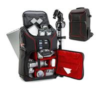 USA Gear DSLR, zaino per fotocamera con custodia per computer portatile da 43,18 cm, copertura impermeabile, lente regolabile e supporto per treppiede