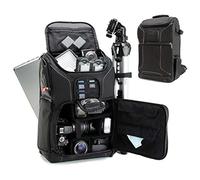 USA Gear DSLR, zaino per fotocamera con custodia per computer portatile da 43,18 cm, copertura impermeabile, lente regolabile e supporto per treppiede